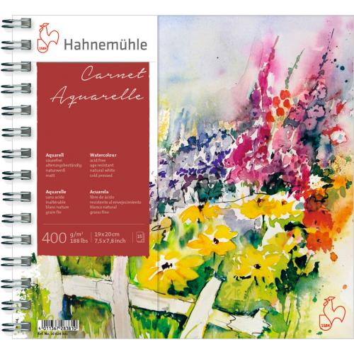 Альбом на спіралі для акварелі 19х20см 15а 400г Carnet de Aquarelle Hahnemuhle