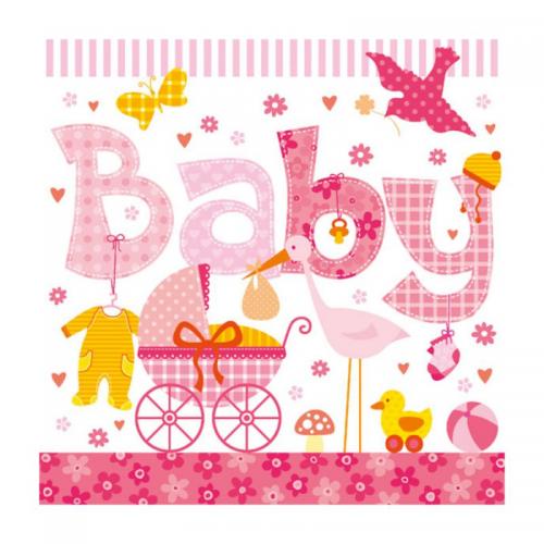 Серветка Baby рожева Ambiente