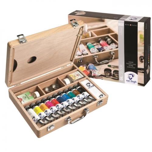 Набір подарунковий Van Gogh Basic Box з олійними фарбами в дерев`яному боксі