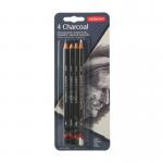 Набір вугільних олівців Charcoal 4шт. Derwent