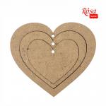Набір Три серця Rosa Talent 10х11,6см ДВП 3шт