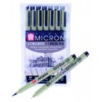 Набір лінерів Sakura Pigma Micron 6шт. + 1 Pigma Brush у подарунок