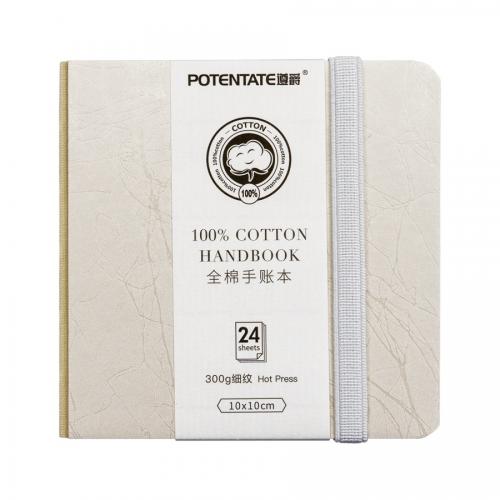 Блокнот для акварелі Potentate 10 × 10 см, 300 г, 24 аркуші, 100% бавовна, Hot Press