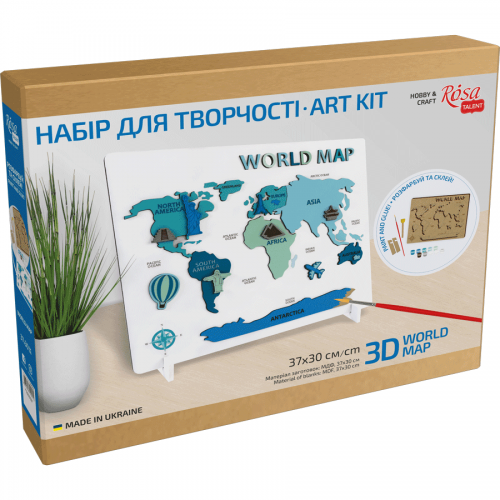 Набір картина 3D Rosa Talent World Map 30,5х37,5см, МДФ