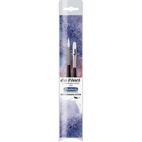 Набір пензликів для акварелі daVinci CASANEO WHITE for Schmincke Horadam Aquarell SUPERGRANULATION colours 5391 2шт.