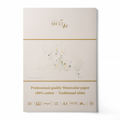 Блок для акварелі Smiltainis Pro Create А4 400г 10а 100% бавовна