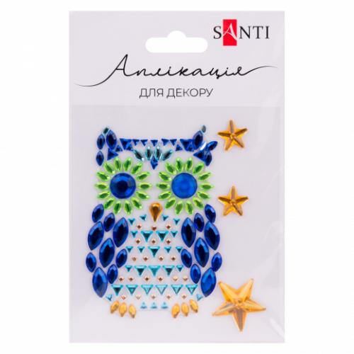 Аплікація зі страз Santi Owl 9,5х8см