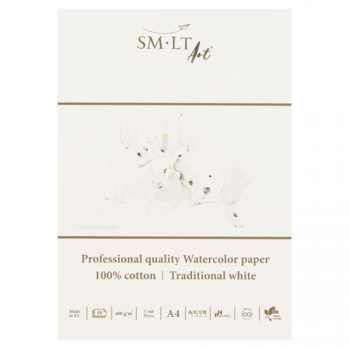 Блок для акварелі Smiltainis Pro Create А4 400г 10а 100% бавовна