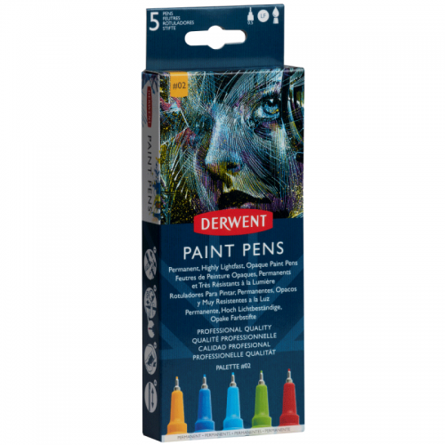 Набір кольорових ручок Derwent Paint Pen Palette №2 5шт.