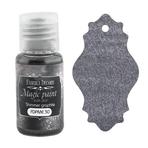 Сухая фарба Fabrika Decoru Magic paint with effect Мерехтливий графіт 15мл