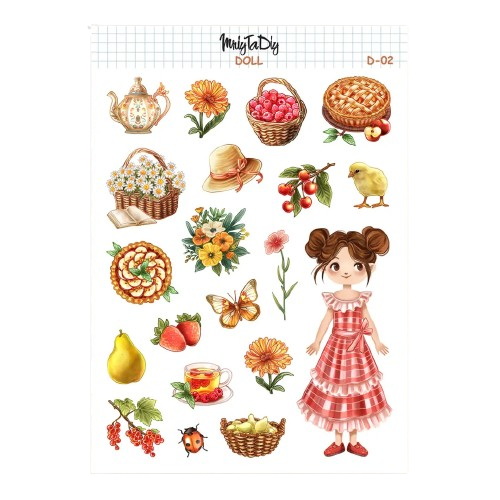 Стікер-наклейки MriyTaDiy Doll Літо на дачі 10х15см