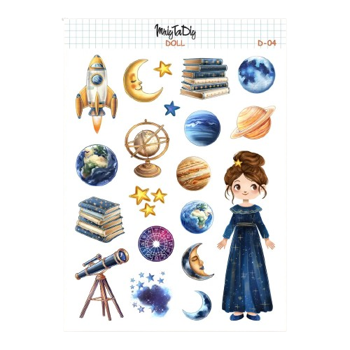 Стікер-наклейки MriyTaDiy Doll Астроном 10х15см