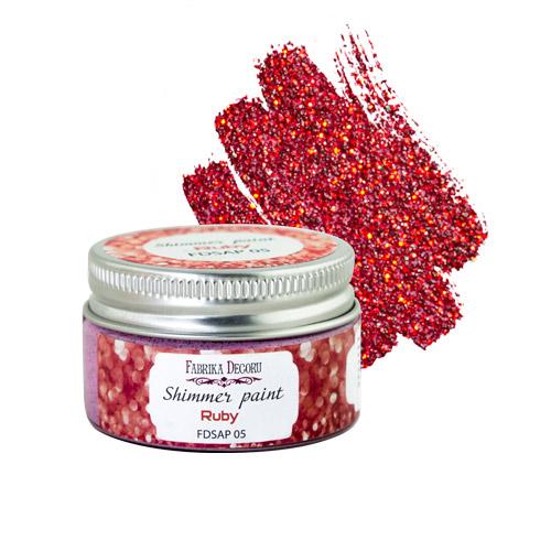 Фарба з глітером Fabrica Decoru Shimmer paint 30мл рубін