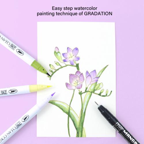 Набір Kuretake Watercolour How to paint flowers Gradation