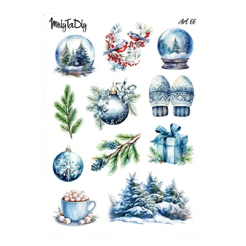 Стікер-наклейки MriyTaDiy Art Блакитна зима 10х15см