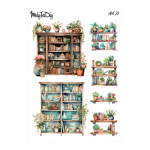 Стікер-наклейки MriyTaDiy Art Книжкові стелажі 10х15см