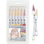Набір маркерів Kuretake ZIG Clean Color Real Brush Pale Colors 6кол.