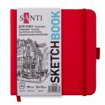 Скетчбук для графіки Santi 15х15см 110г 80а тверда палітурка червоний