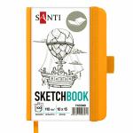 Скетчбук для графики Santi 10х15см 110г 100л твердый переплет желтый