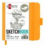Скетчбук для графіки Santi 12х12см 110г 100а тверда палітурка жовтий