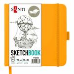 Скетчбук для графики Santi 15х15см 110г 80л твердый переплет желтый