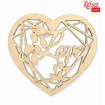 Заготовка квіткове серце-2 Rosa Talent фанера 9,2х10см