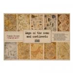 Набір крафт-паперу для скрапа Fabrika Decoru Maps of the seas and continents 42х29,7см 10а