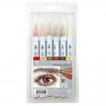 Набір маркерів Kuretake ZIG Clean Color Real Brush Portrait-II 6кол.